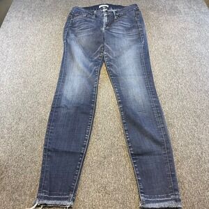 Good American Jeans Slim Fit Frayed Hem Dark Wash Denim Mens‎ Size